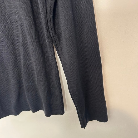 Ann Taylor Black 100% Silk Turtleneck Sweater XL Ribbed Knit Long Sleeve - Picture 4 of 8